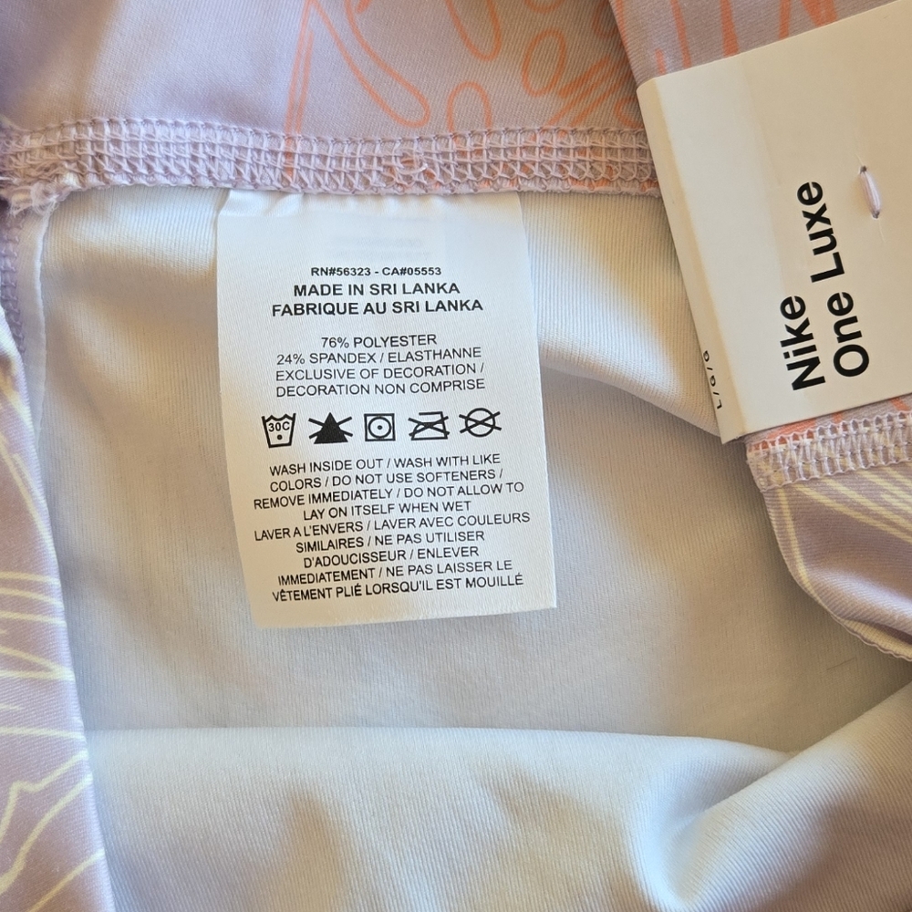 🏷️NIKE Dry-Fit One Luxe Women's Mid-Rise 7/8 Floral Leggings Purple Size L - Picture 7 of 14